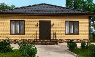 Проекты одноэтажных домов из кирпича | Строй-Гдр - Гудермес от 3705 рублей