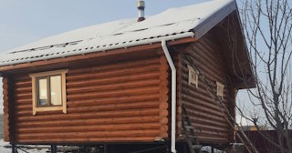 Баня из оцилиндрованного бревна под ключ в Гудермесе - от 137592 рублей