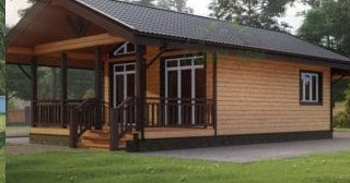 Проект одноэтажного дома из бруса с террасой - Строительство в Гудермесе от Строй-Гдр от 137592 руб.